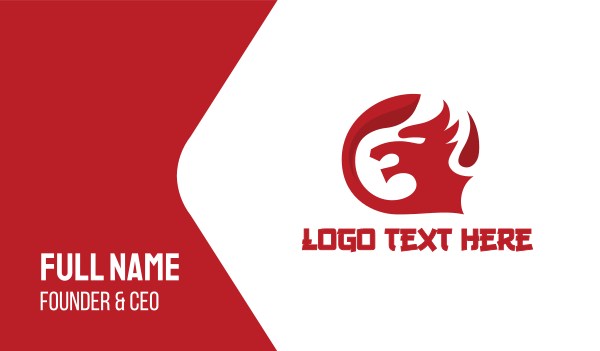 Red Dragon Head Business Card Design Image Preview