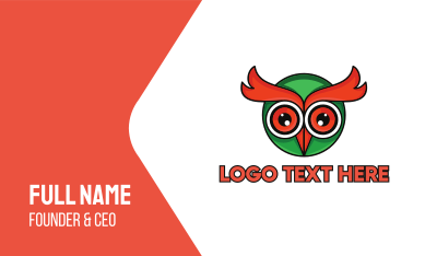 Wise Owl Head Business Card Image Preview