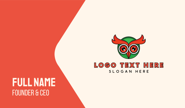 Wise Owl Head Business Card Design Image Preview
