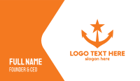 Orange Star Anchor Business Card Image Preview