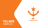 Orange Star Anchor Business Card Image Preview