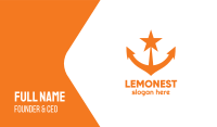 Orange Star Anchor Business Card Image Preview