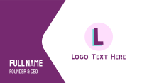 Childish Purple Lettermark Business Card Image Preview