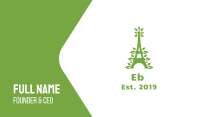 Green Leafy Eiffel Tower Business Card Image Preview