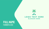 Teal Coconut Tree Music Note Business Card Design