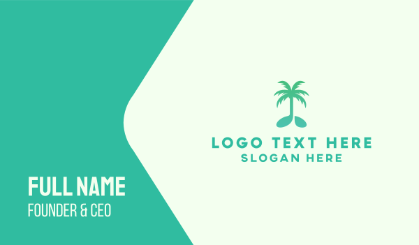 Teal Coconut Tree Music Note Business Card Design Image Preview
