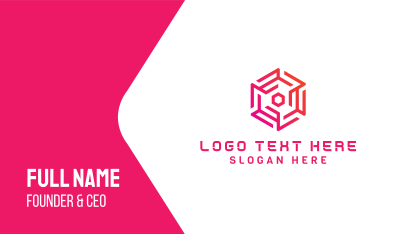 Generic Pink Hexagon  Business Card Image Preview