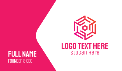 Generic Pink Hexagon  Business Card