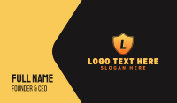 Yellow Shield Lettermark Business Card Design