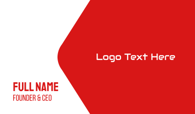 Red Tech Wordmark Business Card