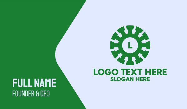 Green Viral Lettermark Business Card Design