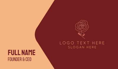 Rose Bloom Outline Business Card Image Preview