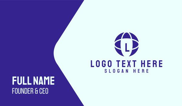 Scientific Globe Lettermark Business Card Design Image Preview