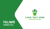 Green Leaf Pot  Business Card Design
