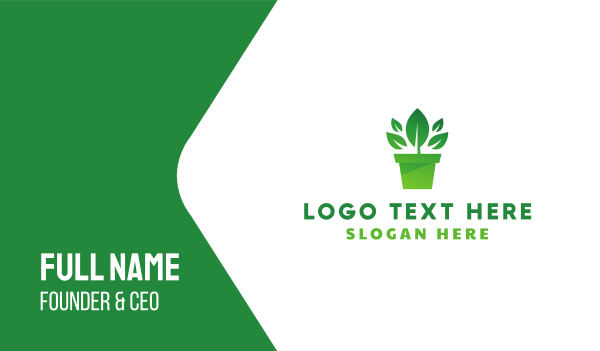 Green Leaf Pot  Business Card Design Image Preview