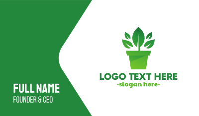 Green Leaf Pot  Business Card