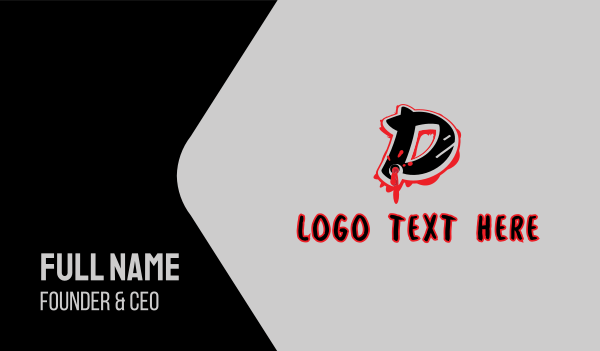 Splatter Graffiti Letter D Business Card Design Image Preview