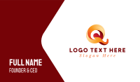 Elegant Colorful Letter Q Business Card Design