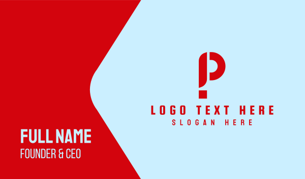 Exclamation Point Letter P  Business Card Design