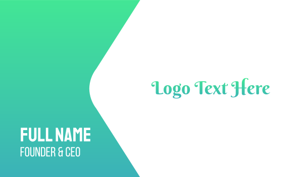 Turquoise Cursive Text Font Business Card Design Image Preview