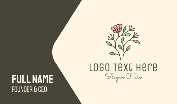 Feminine Flower Plant Business Card Design Image Preview