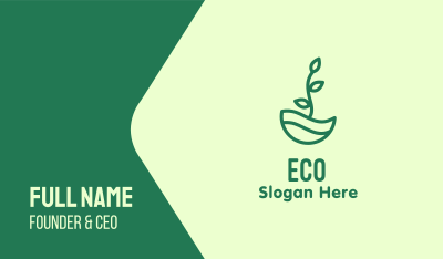 Green Natural Eco Plant Business Card Image Preview