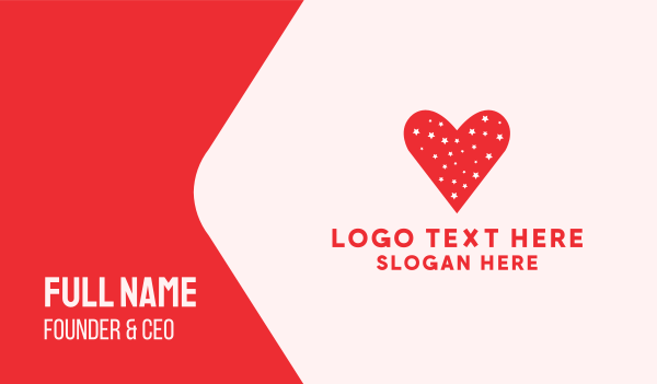 Star Red Love Heart Business Card Design Image Preview