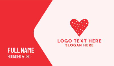 Star Red Love Heart Business Card Image Preview