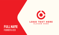 Target Circle Letter C Business Card Design