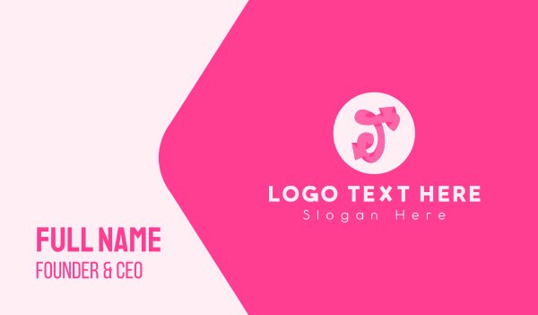 Pink Funky Letter T Business Card Design Image Preview