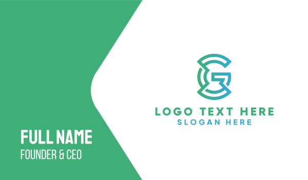 Industrial G Monogram Business Card Design Image Preview