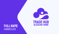 Violet Human & Cloud Business Card Image Preview