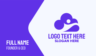 Violet Human & Cloud Business Card Image Preview