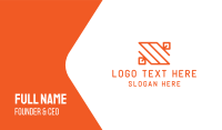 Orange Minimal Letter S Business Card Preview