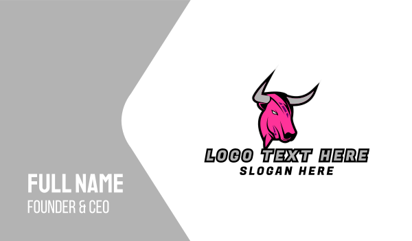 Pink Bull Gaming Business Card Design