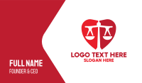 Red Legal Love Business Card Design