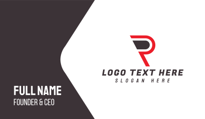 Modern Red P Outline Business Card Image Preview