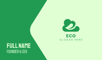 Green Eco Cloud Business Card Image Preview