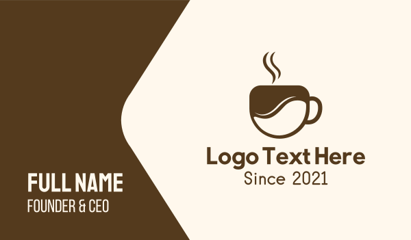 Brown Coffee Cup Business Card Design Image Preview