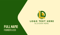 Green & Yellow Natural Letter L  Business Card Design