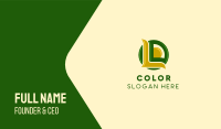 Green & Yellow Natural Letter L  Business Card Image Preview