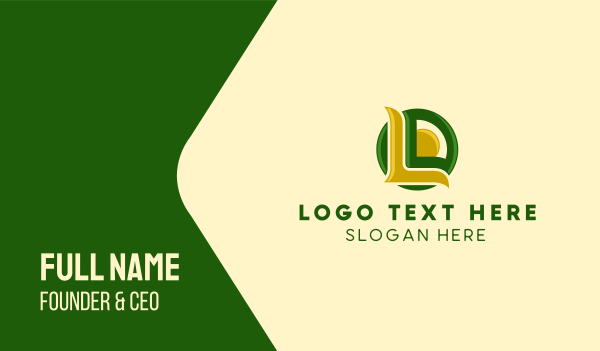Green & Yellow Natural Letter L  Business Card Design Image Preview