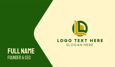 Green & Yellow Natural Letter L  Business Card Image Preview