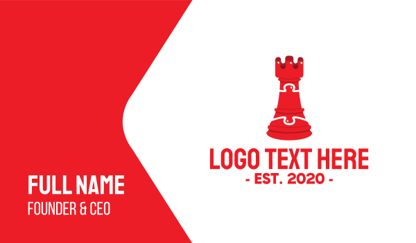 Red Chess Puzzle Business Card Design Image Preview