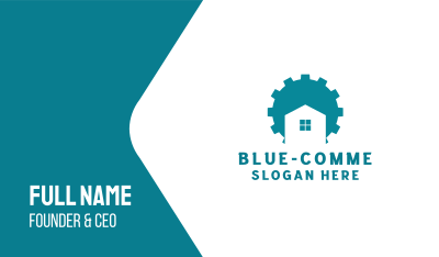 Blue Gear House Business Card Image Preview
