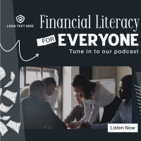 Financial Literacy Podcast Linkedin Post Design