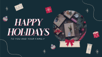 Holiday Gift Christmas Greeting Facebook Event Cover Design