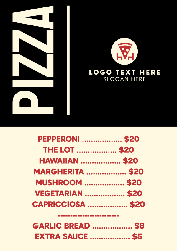 Pizza Menu Design Image Preview