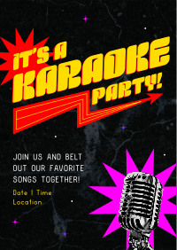 Sparkly Karaoke Party Flyer Design