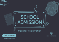 Kiddie School Admission Postcard Image Preview